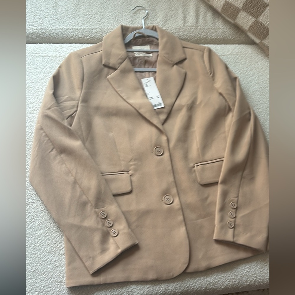 Urban Outfitters Beige Oversized Blazer